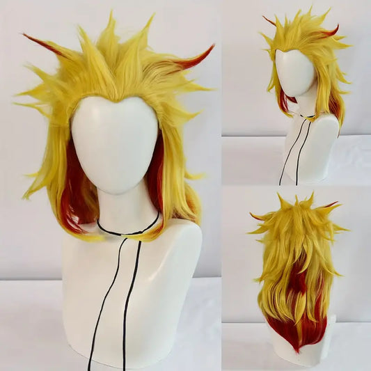 Spiky Yellow Wig with Red ends