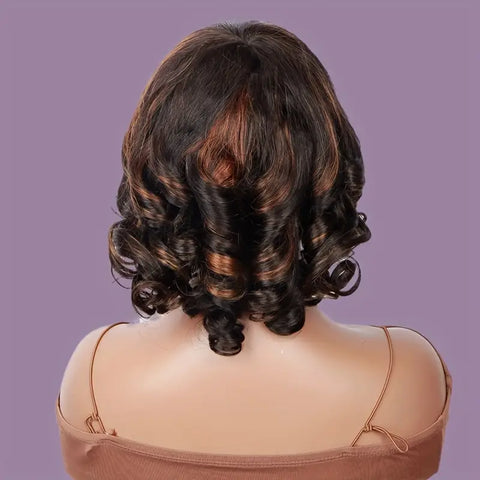 Black/Brown Wig with Bangs