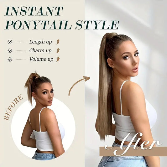 Straight Ponytail Extension W/Elastic Band 60cm