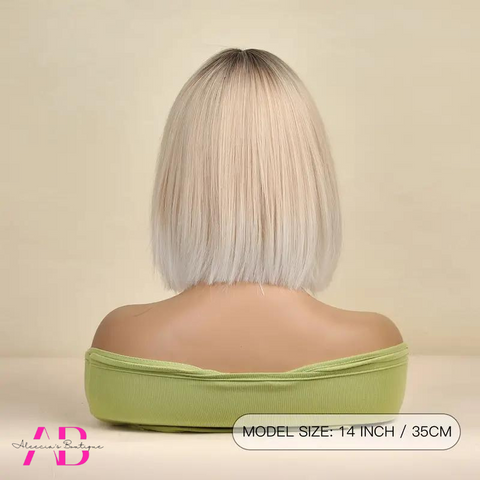 Bob Wig Ombre Blonde with Bangs