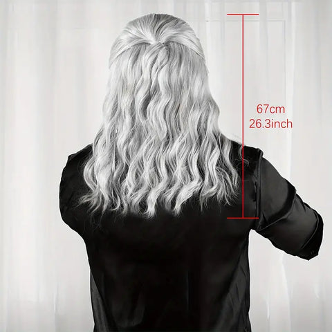 Long Silvery White Wig