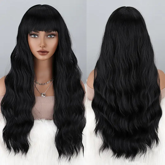 Long Curly Wave Wig w/bangs 65cm