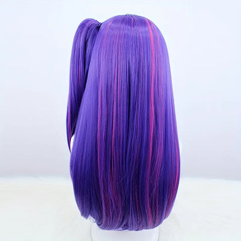 Long Purple Wig with Ponytail