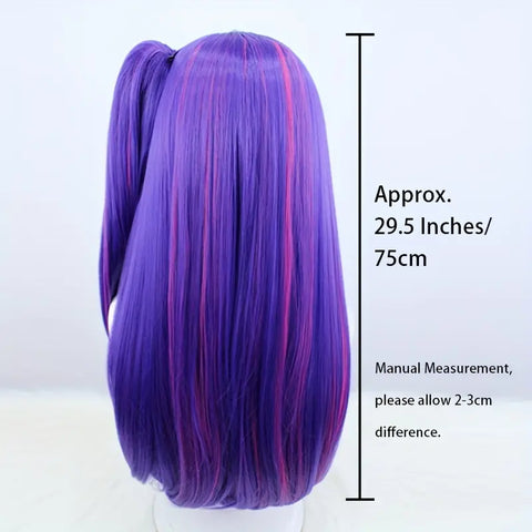Long Purple Wig with Ponytail