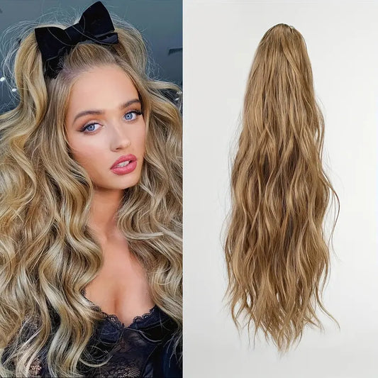 Water Ripple Claw Ponytail Extension 40cm