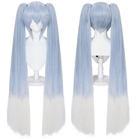 Two Tone Blue & White Long Wig