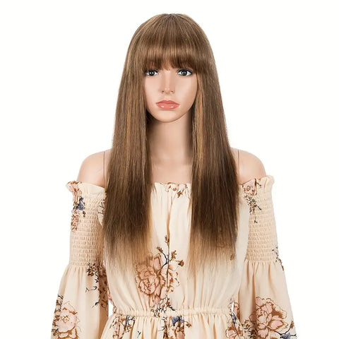 Colored Straight Wig w/bangs