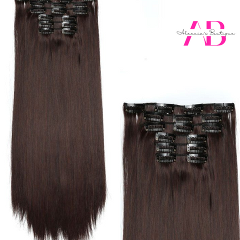 Straight Long brown Highlight  Hair Extensions