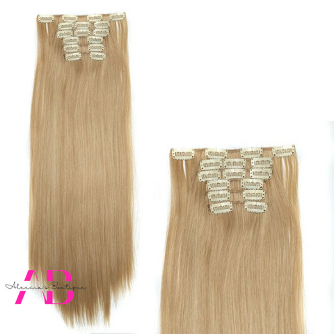 6PCS Clip In Straight Long Hair Extensions