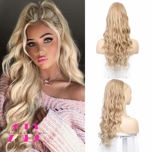 Pale Blonde Curly Long Clip