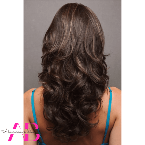 Brown Highlight Gentle Wave Layered Wig