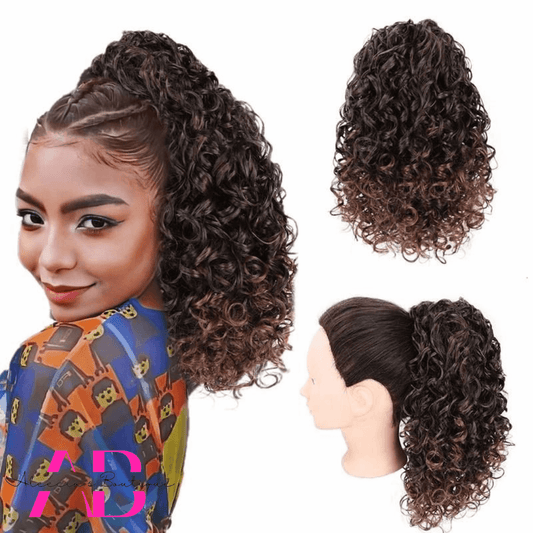 Sexy Clip in Kinky Wavy Curly Ponytail-Like Wig
