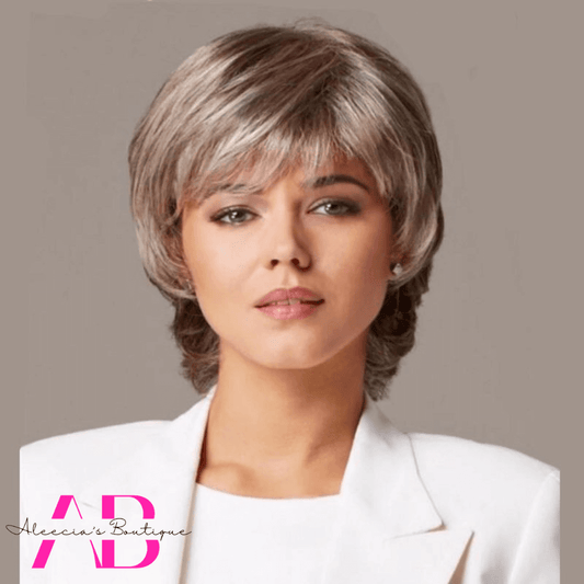 Ginger Brown Pixie Wig with Bangs