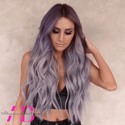 Mixed Purple Ombre Wave Wig