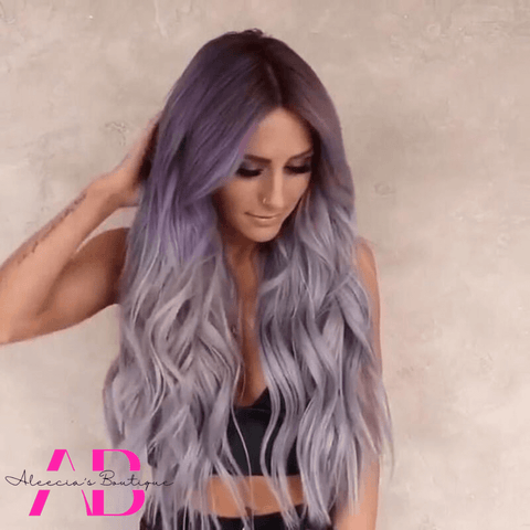 Mixed Purple Ombre Wave Wig