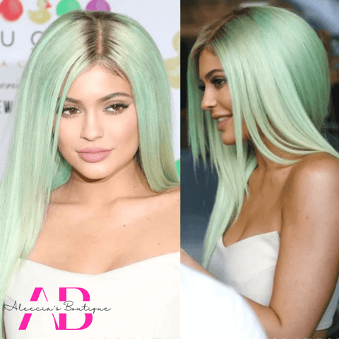 Mint Green Ombre Sleek Layered Wig