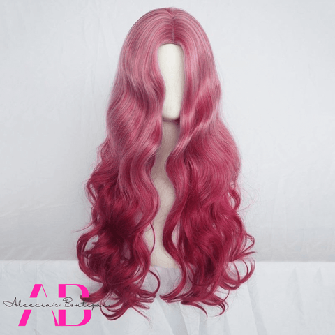 Pink & Red Highlight Curly Wig
