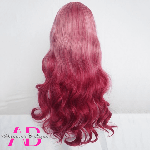 Pink & Red Highlight Curly Wig