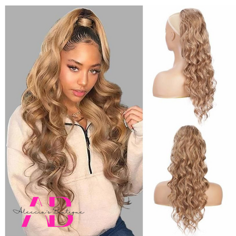 Blond Wavy Curly Long Hair Extensions wig