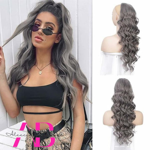 Wavy Curly Long Drawstring Clip in Hair Extensions