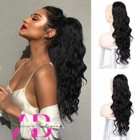 Wavy Curly Long Drawstring Clip in Hair Extensions