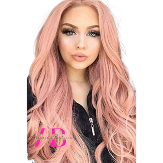 Pink Wave Curly Long Layered Wig